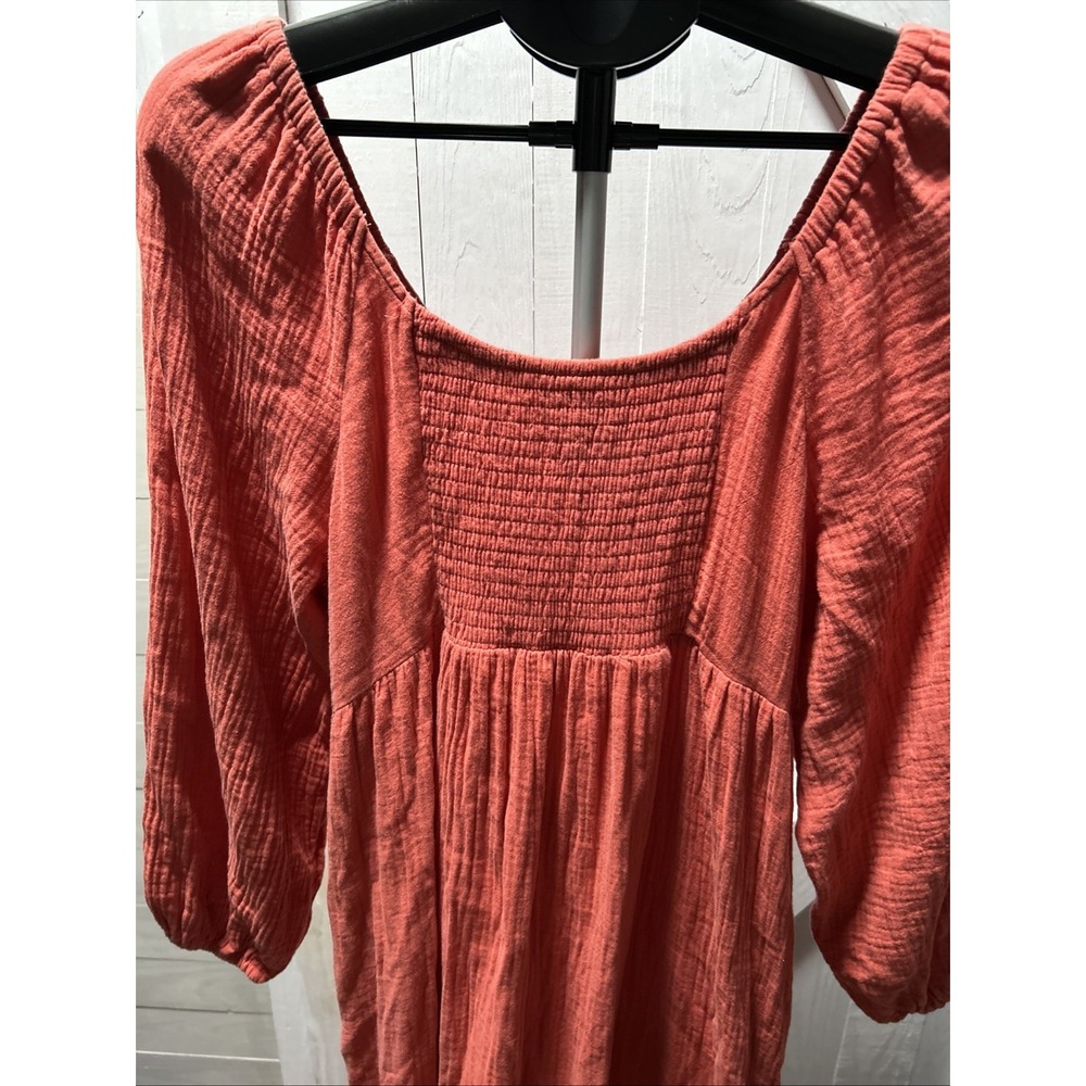 Universal Thread  3/4 Balloon Sleeve Long Dress Coral Size M Cottage Core - Picture 4 of 10